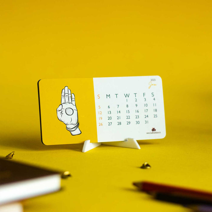 Printed Hastas 2025 Desk Calendar