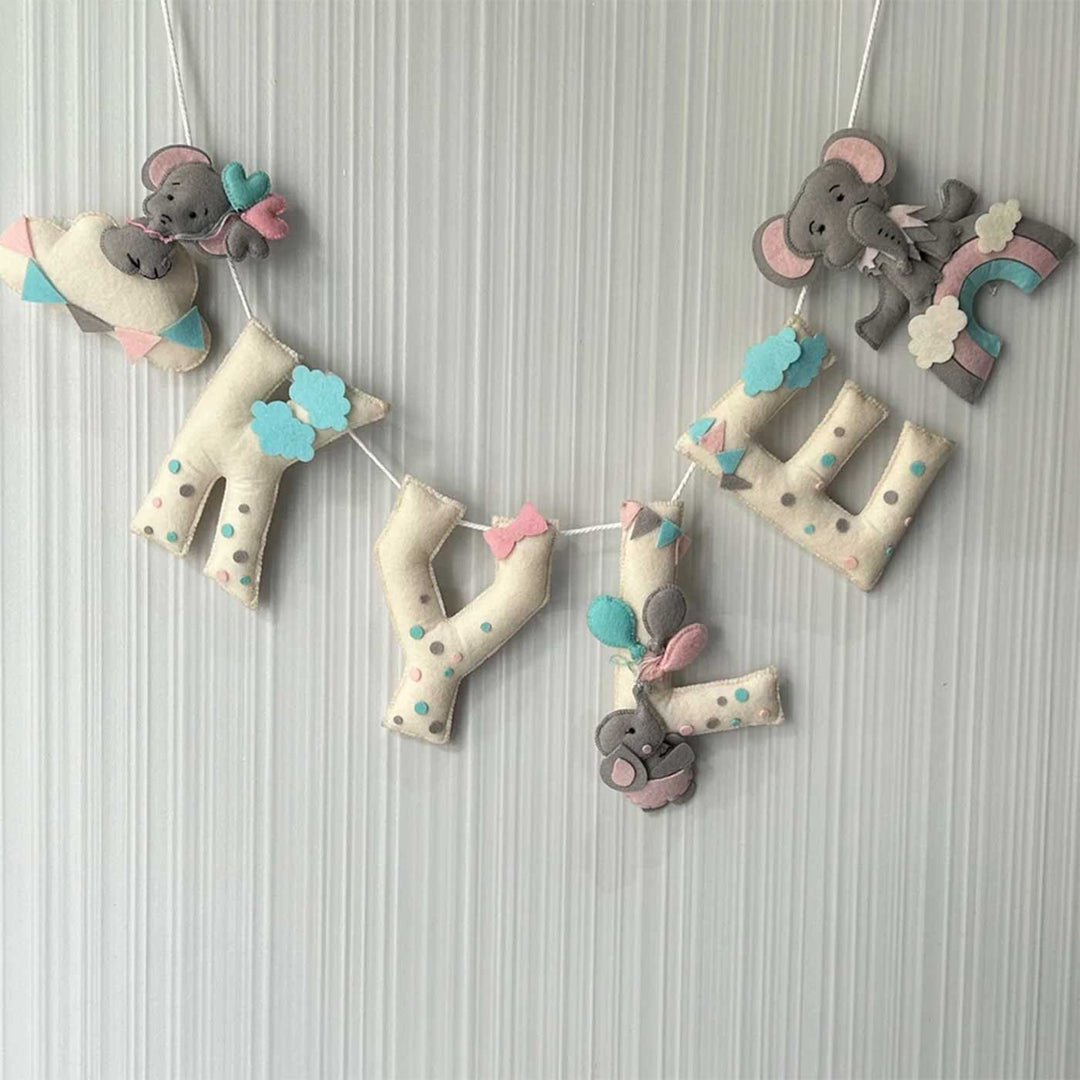 Personalized Elephant Rainbow Felt Bunting / Garland For Kids