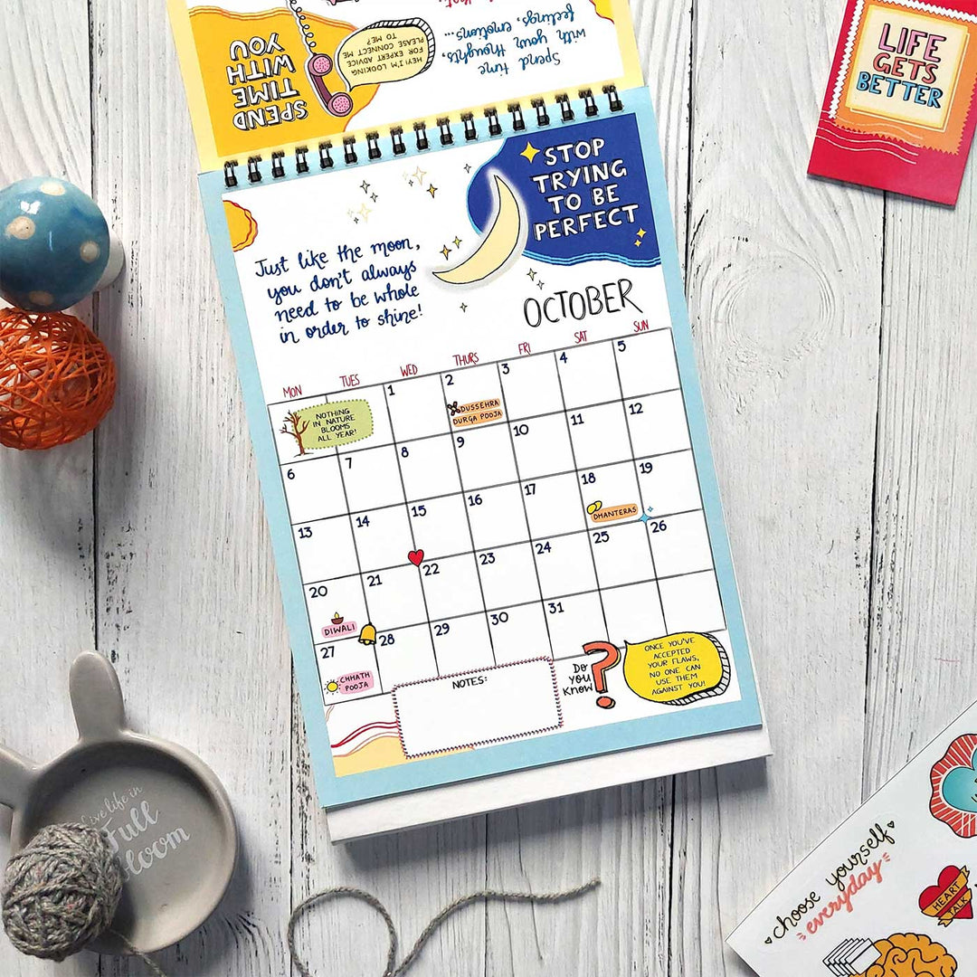 Self-care Contract 2025 Spiral Calendar With Holidays | 10+ Freebies Included