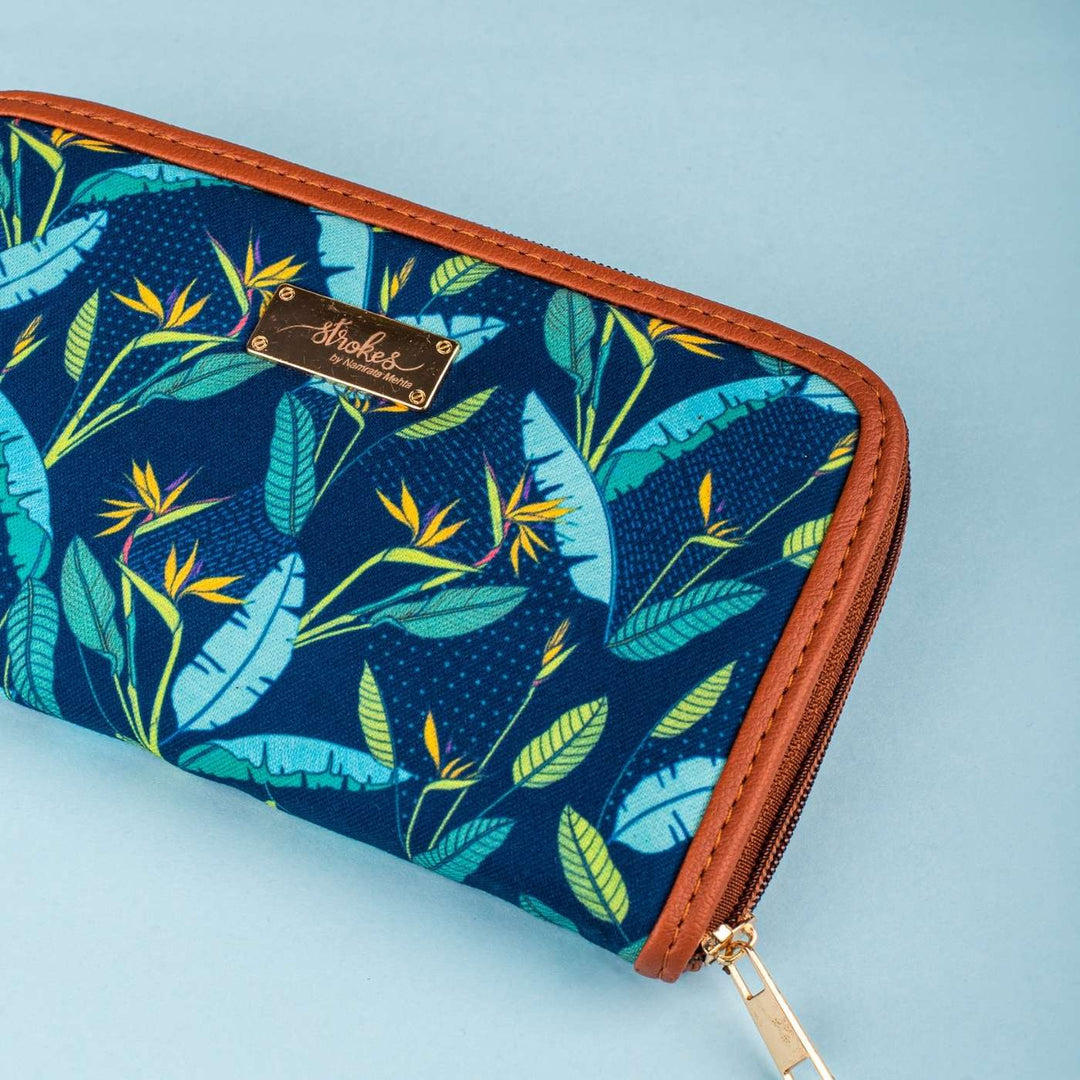 Birds of Paradise Vegan Leather Zipper Wallet