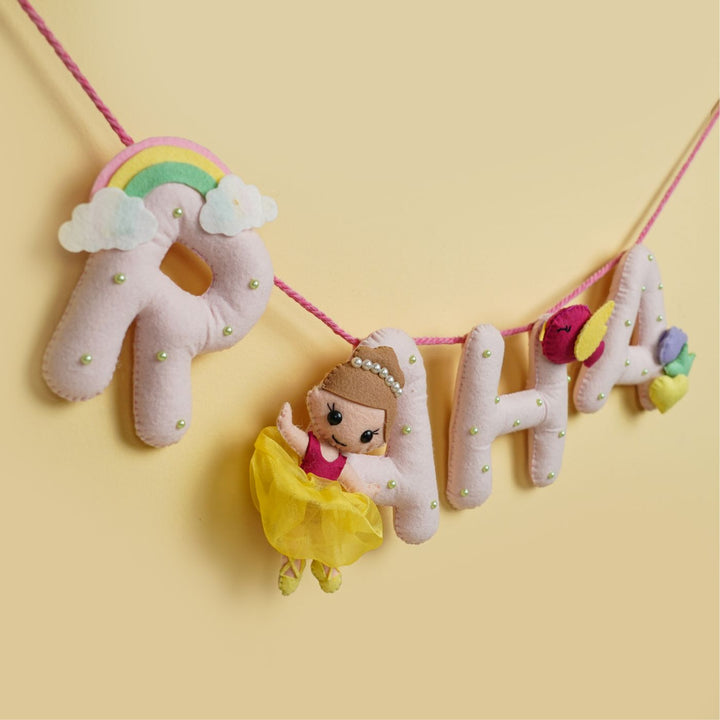 Handmade Personalized Felt Kids Bunting - Princess & Rainbow