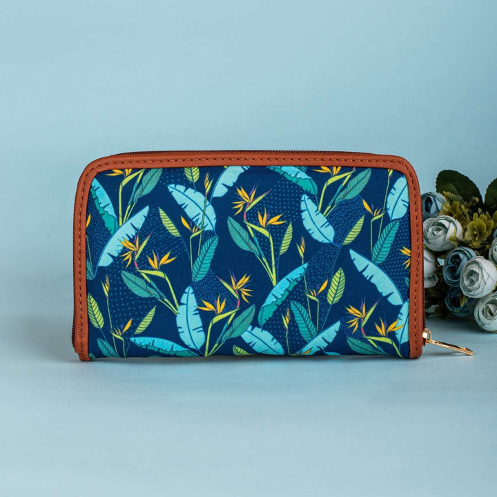 Birds of Paradise Vegan Leather Zipper Wallet