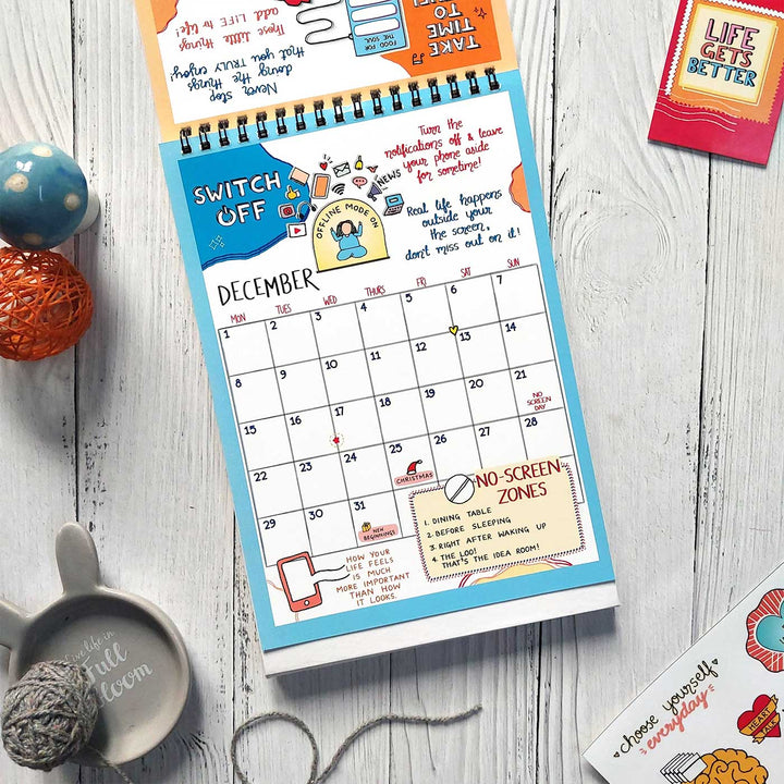 Self-care Contract 2025 Spiral Calendar With Holidays | 10+ Freebies Included