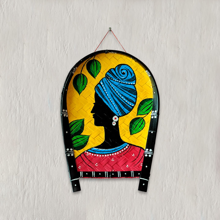 Handpainted Folk Art Bamboo Wall Decor