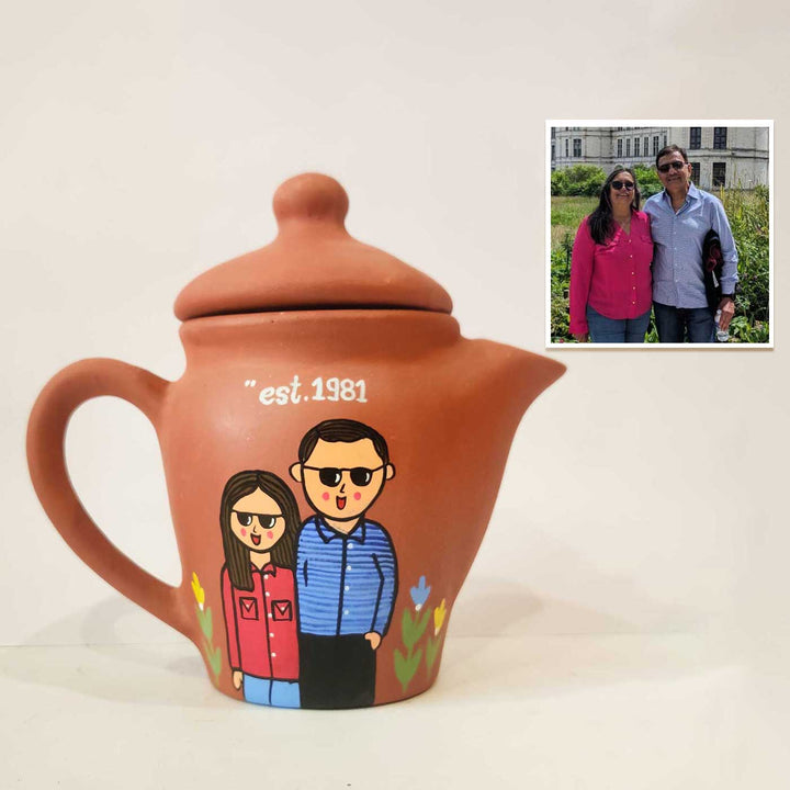 Handpainted Clay Teaset With Photo Based Caricature