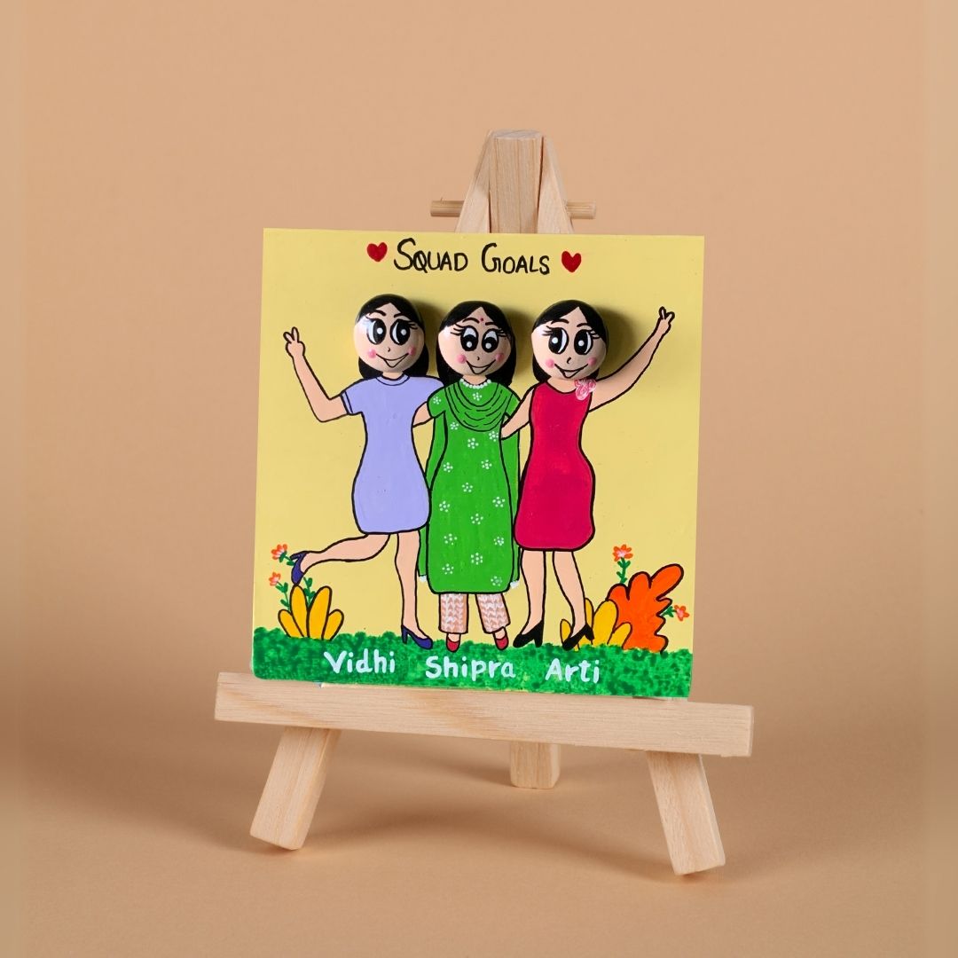 Personalized Pebble Art Trio Theme Wooden Decorative Plaque With Garden Background