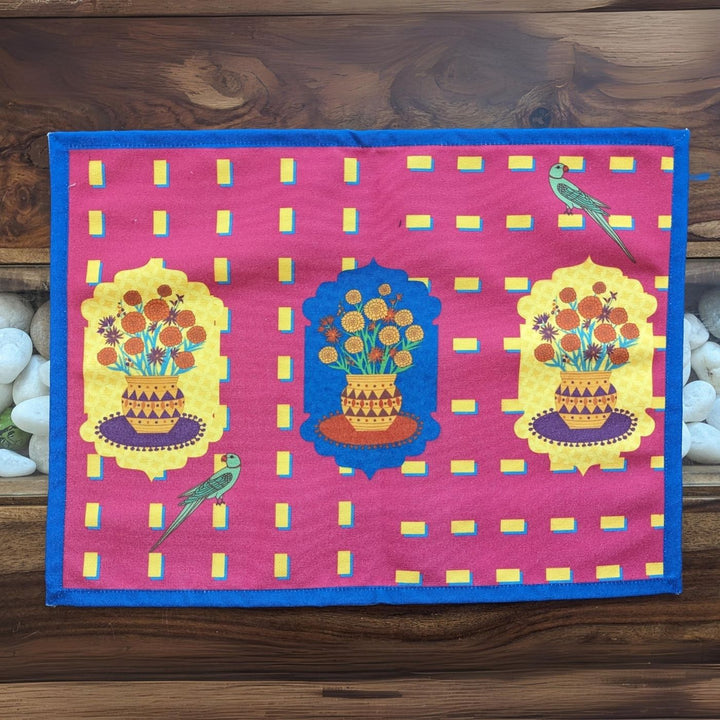 Printed Rajasthani Jharokha Delight Table Runner & Mat Set