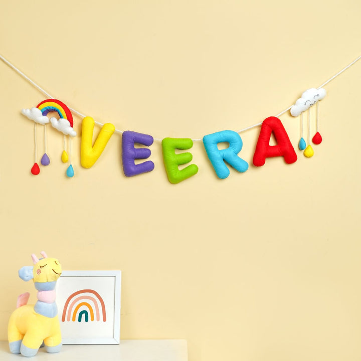 Handmade Personalized Felt Kids Bunting - Rainbow with cloud