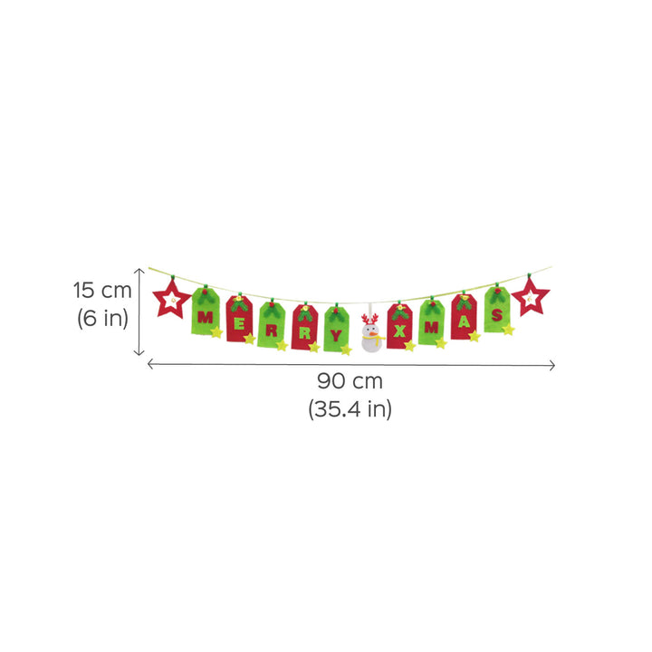 Handmade Merry X-Mas Felt Garland/ Bunting For Christmas Door Decoration