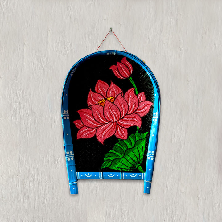 Handpainted Floral Art Bamboo Wall Decor