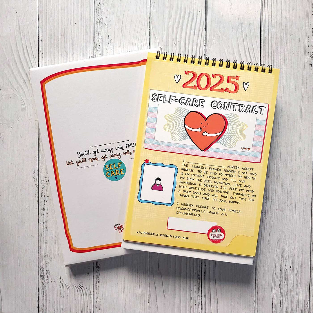 Self-care Contract 2025 Spiral Calendar With Holidays | 10+ Freebies Included