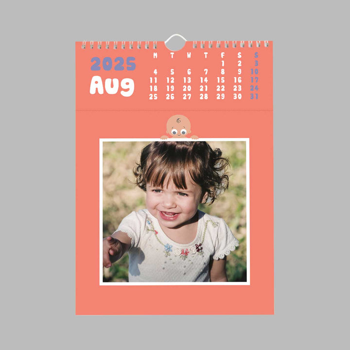 Photo Personalized Portrait Glossy Finish 2025 Wall Calendar