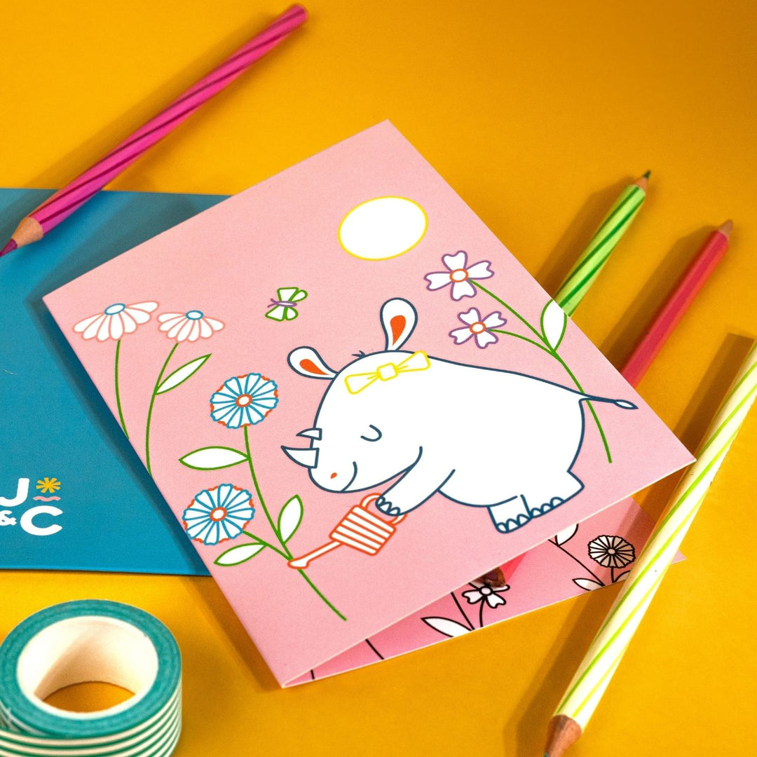 Handmade Colour Me - Endangered Animals Paper Cards | Set Of 6