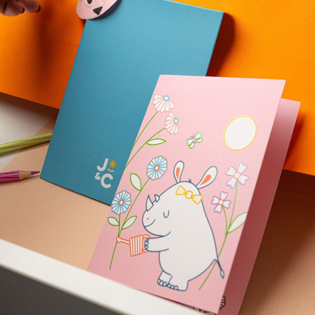 Handmade Colour Me - Endangered Animals Paper Cards | Set Of 6