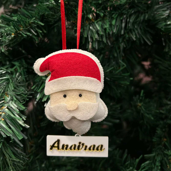 Personalized Santa Felt Ornaments For Christmas Tree Decoration