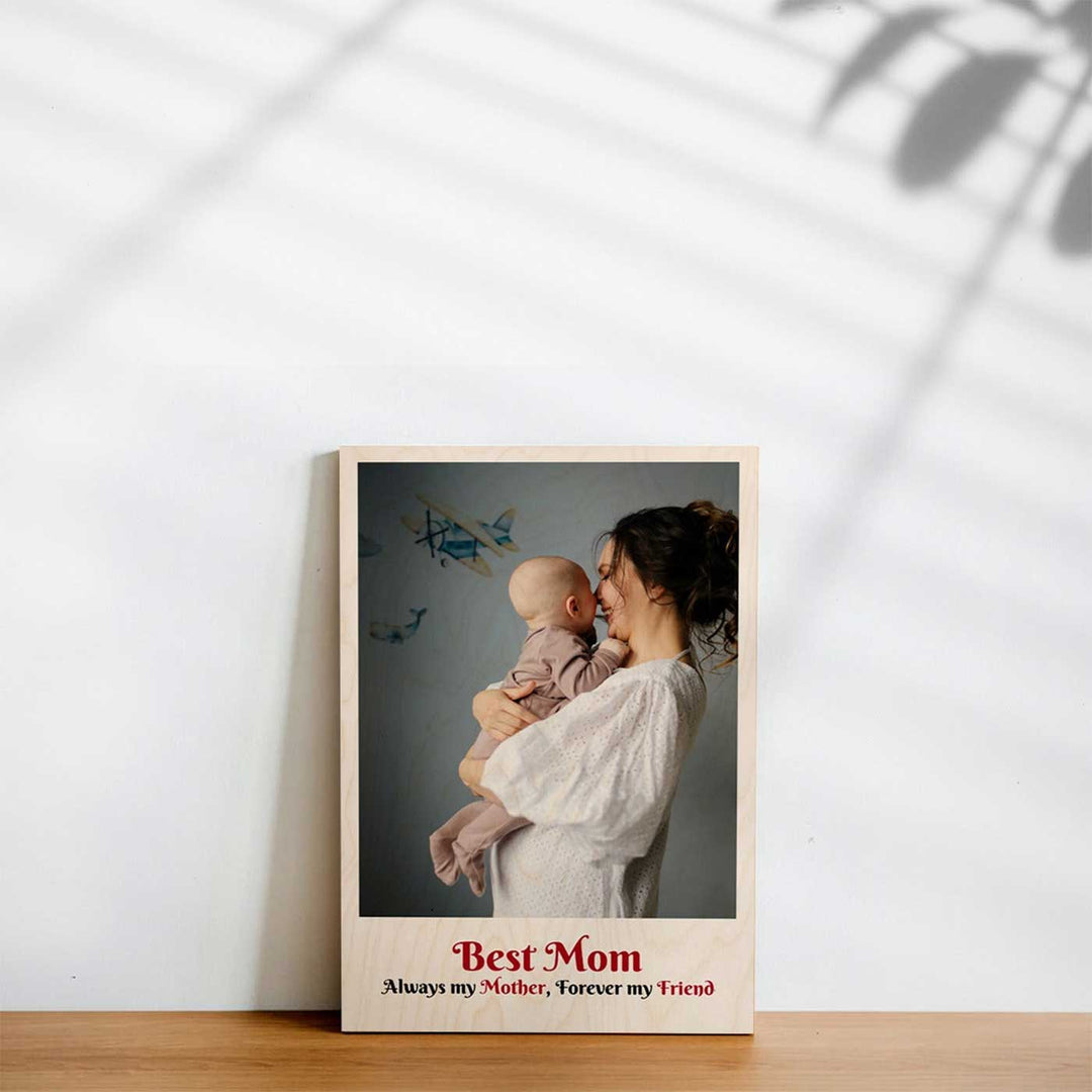 Photo Personalized Best Mom Theme Wooden Photo Frame