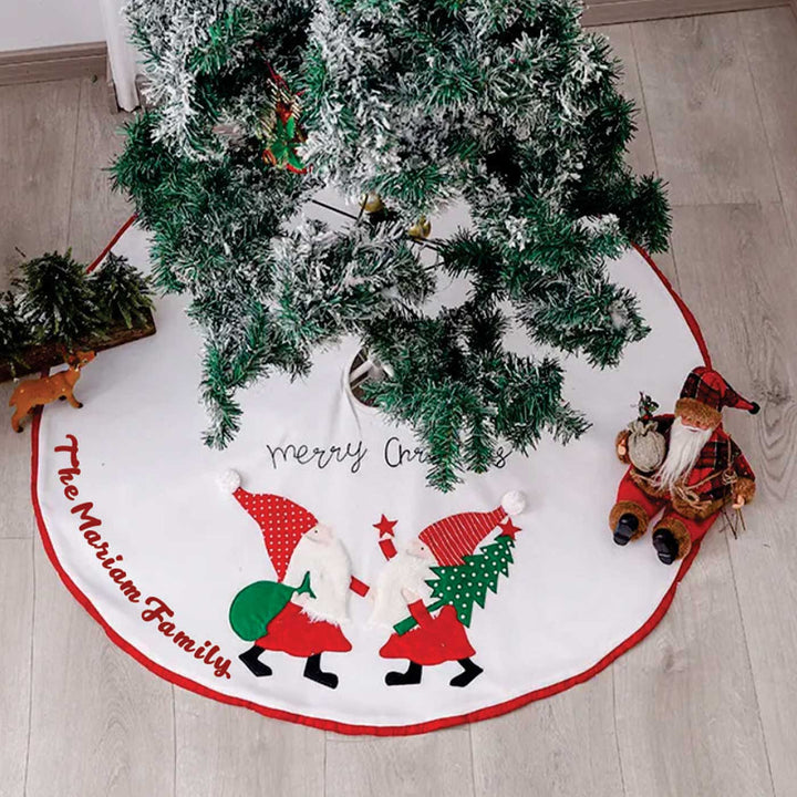 Personalized Santa's Wonderland Felt Tree Skirt For Christmas Tree Decoration