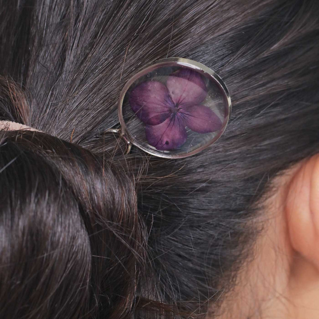 Handmade Preserved Flower Imperial Royalty Hair Pin