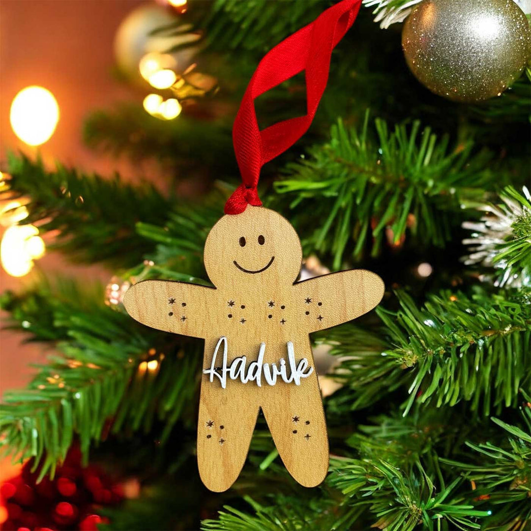 Personalized Xmas Mdf Wood Ornaments For Christmas Tree Decoration | Set Of 5