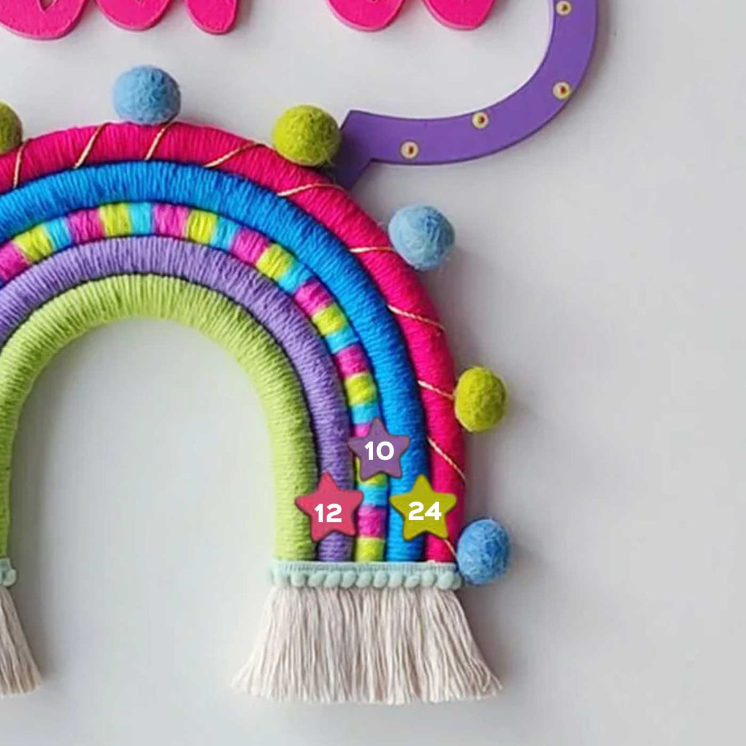 Macrame Cloud & Rainbow Personalized Kids' Nameplate