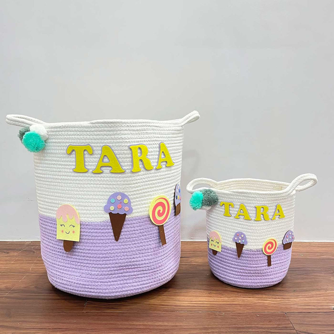 Personalized Handmade Sweet Treats Jute Basket For Kids