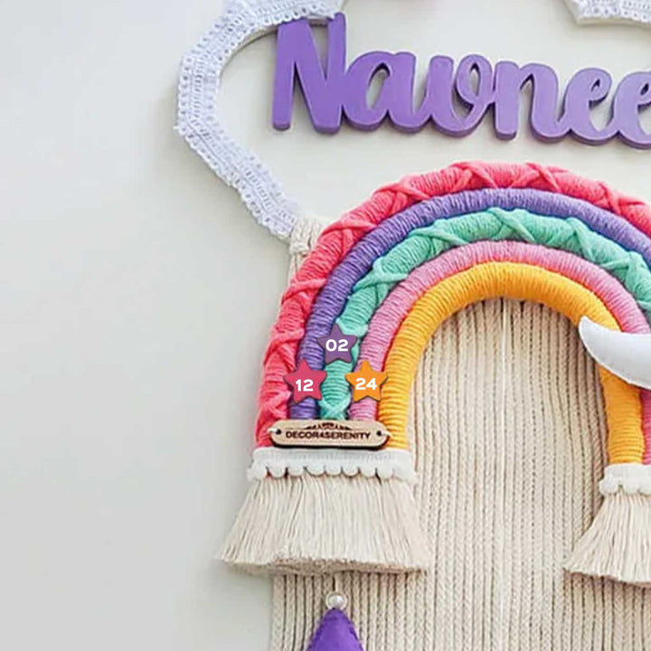 Macrame Moon & Star Personalized Kids' Nameplate