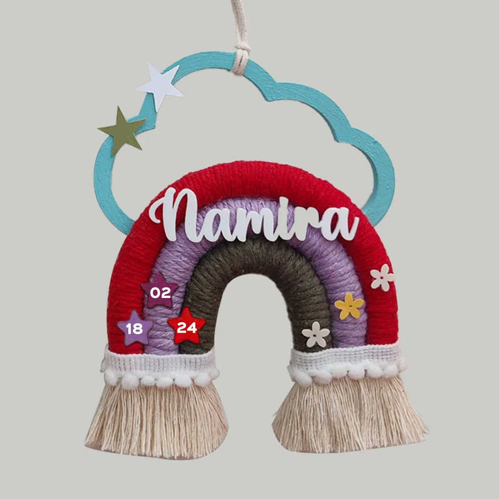 Mini Macrame Cloud & Star Personalized Kids' Nameplate