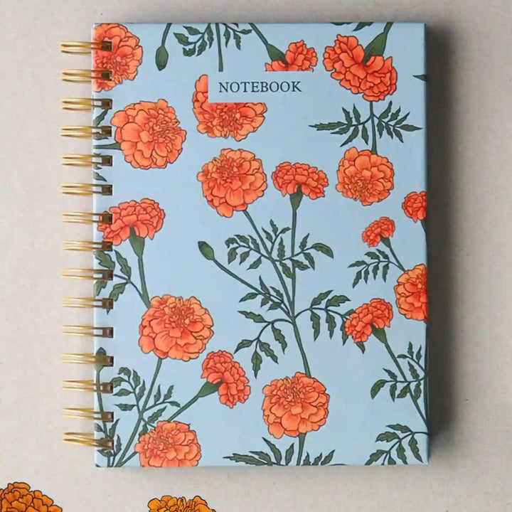 Handmade Genda Blue Spiral Notebook and Notepad Set | 80 Pages