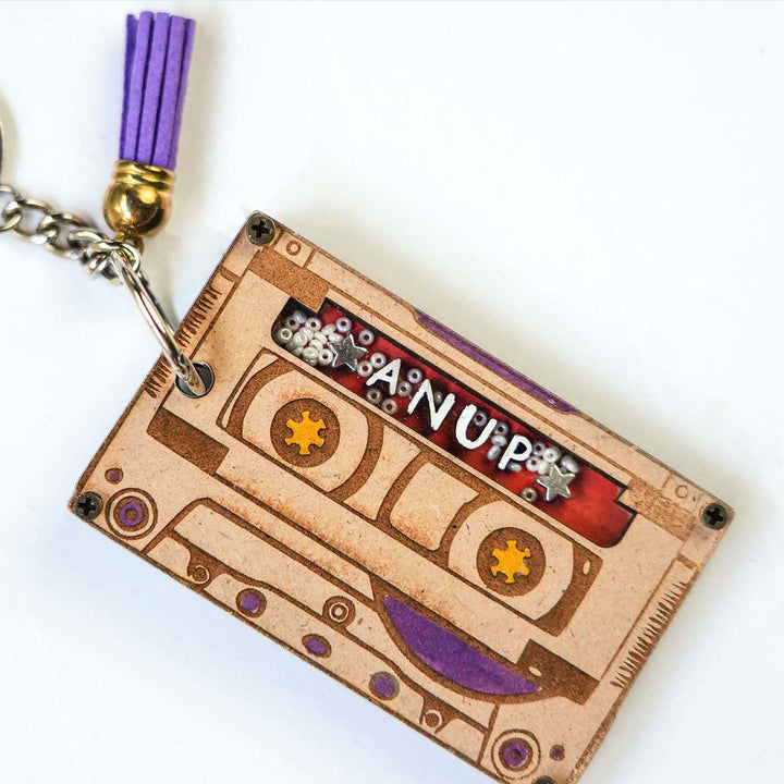 Personalized Cassette Shaped Keychain