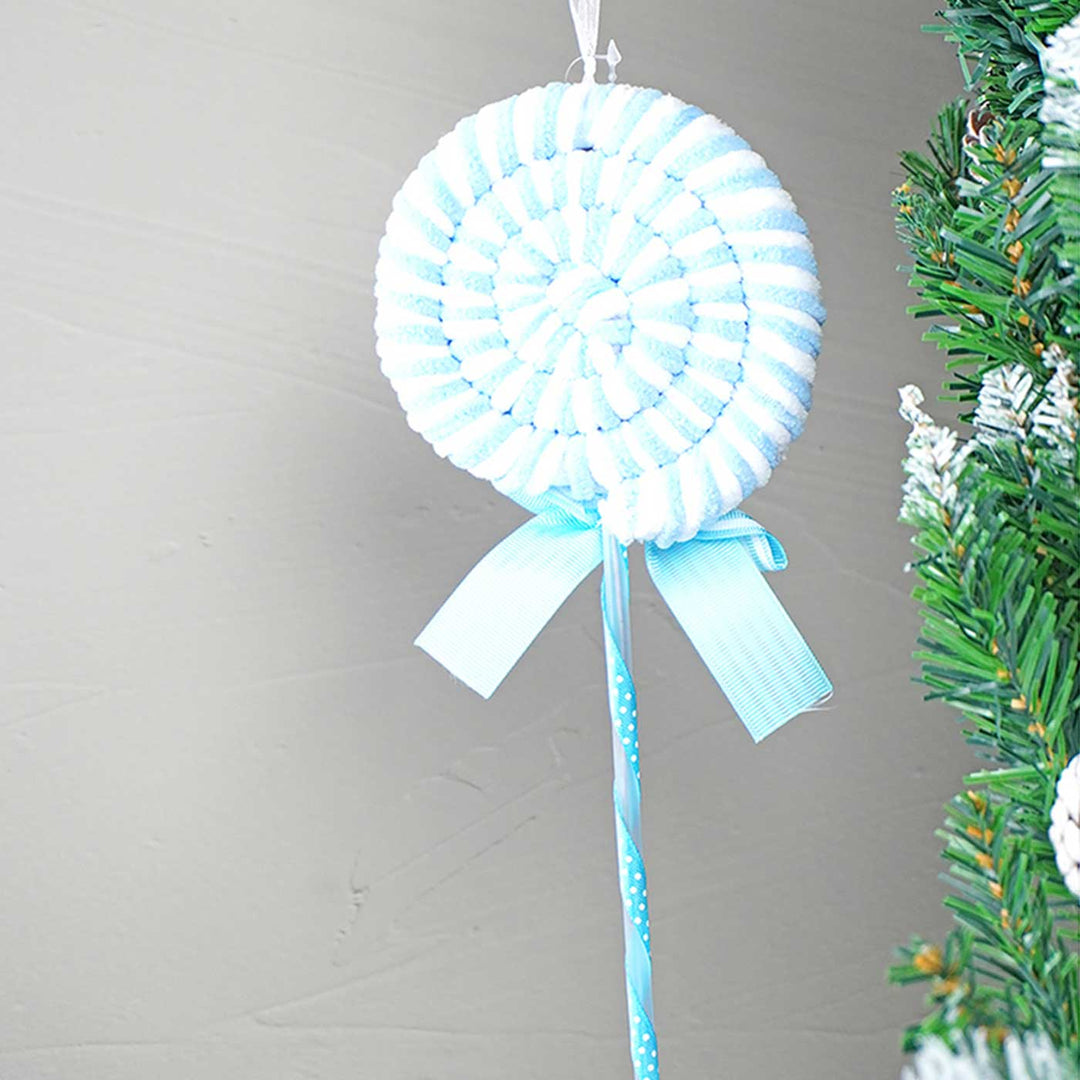 Handmade Pastel Blue Candyland Themed Ornaments For Christmas Tree Decoration | Set Of 6