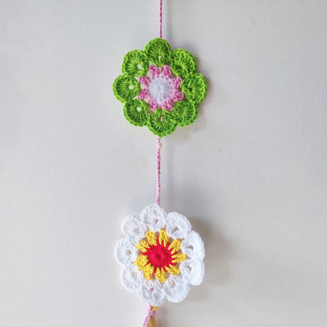 Handmade Floral Crochet Cotton Hanging For Christmas Wall Decoration