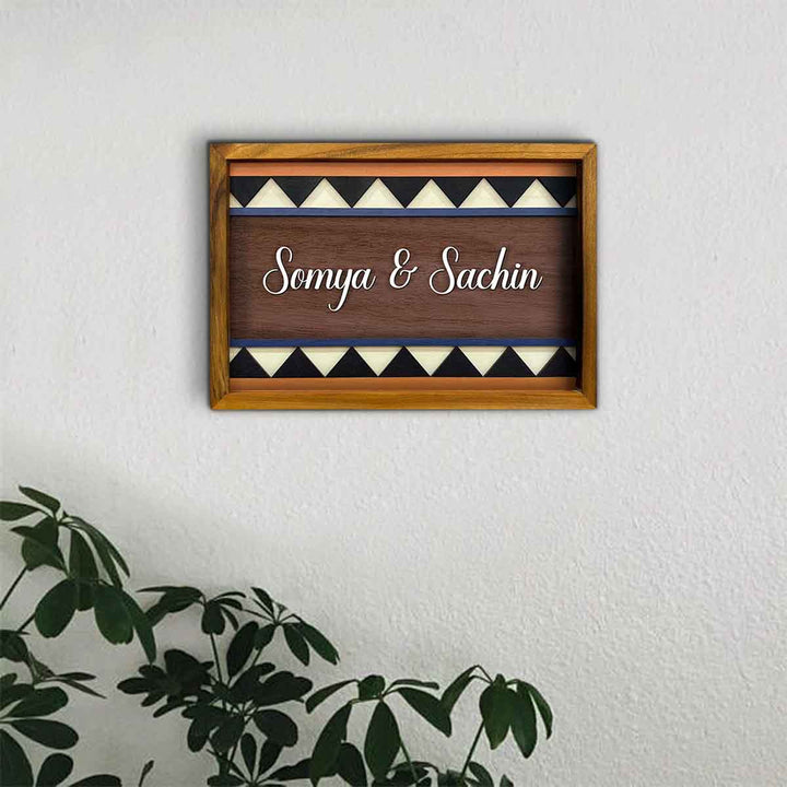 Wooden Personalized Framed Nameplate For Couples