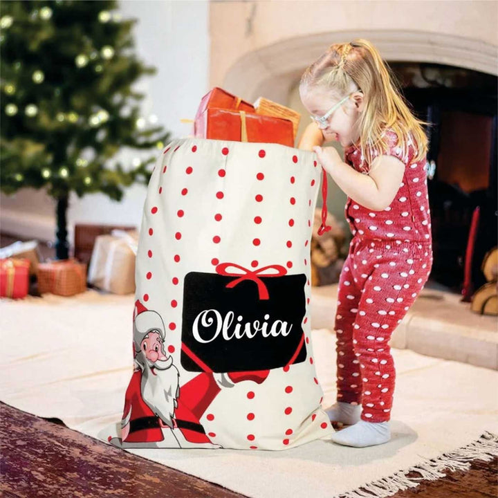 Personalized Santa's Chalkboard Magic Extra Large Muslin Gift Sack | Xmas Gifting Ideas