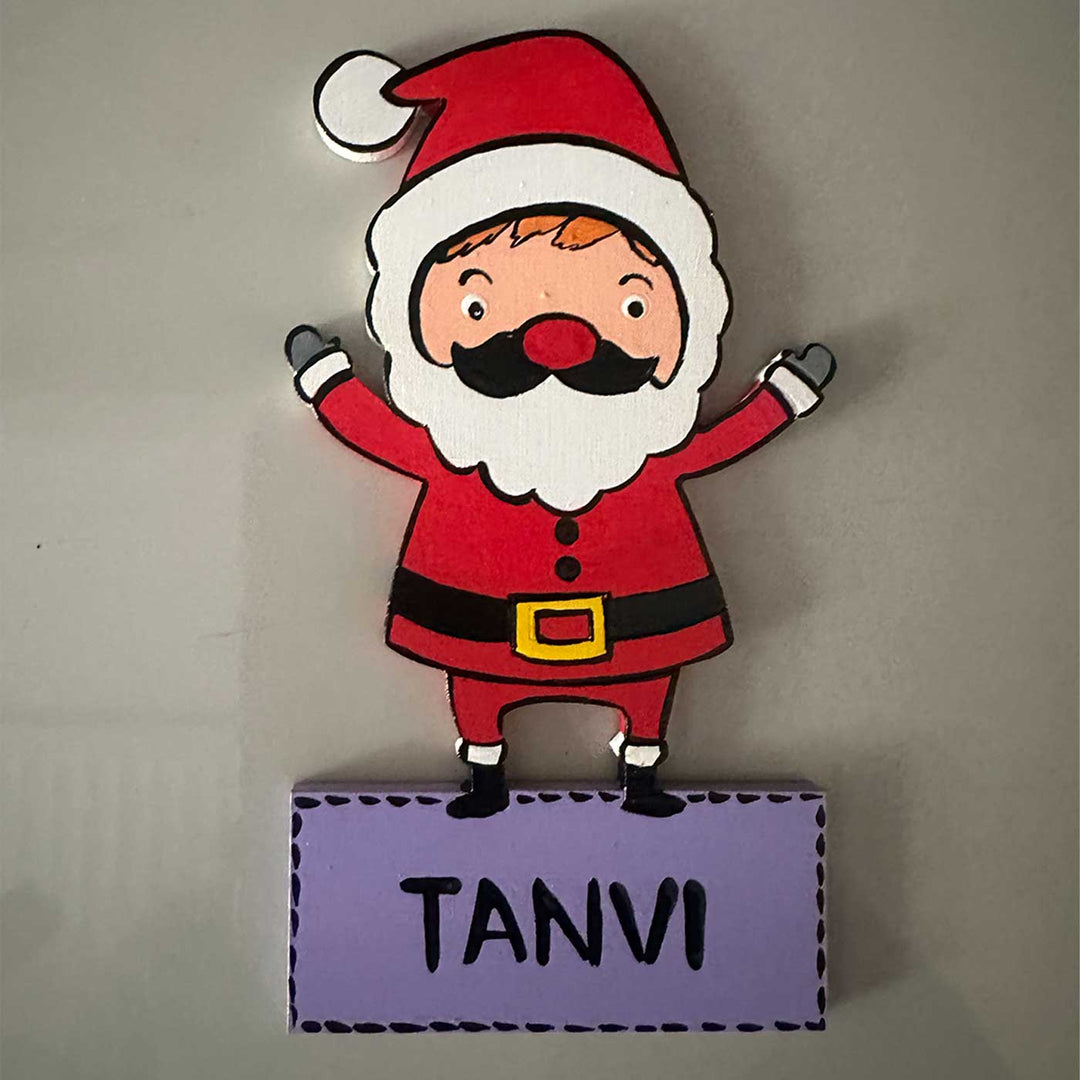 Personalized Hand-Painted Christmas Theme Kids Mdf Wood Fridge Magnet