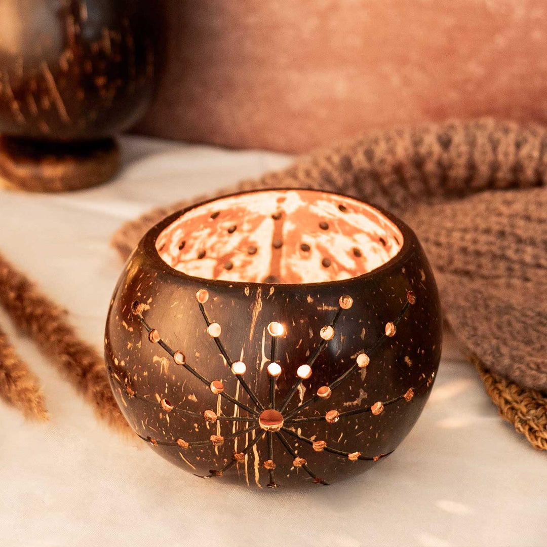 Starlight Coconut Shell Tealight Holder