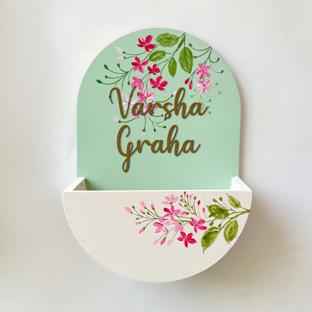 Personalized Handmade Cacti Green MDF Wood Name Plate