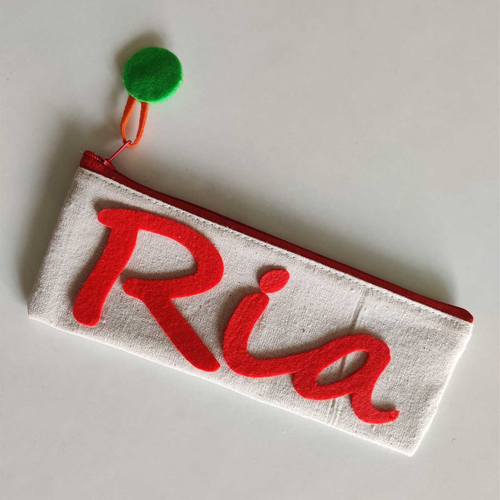 Personalized Handmade Cotton Pouch With Name | Set of 2