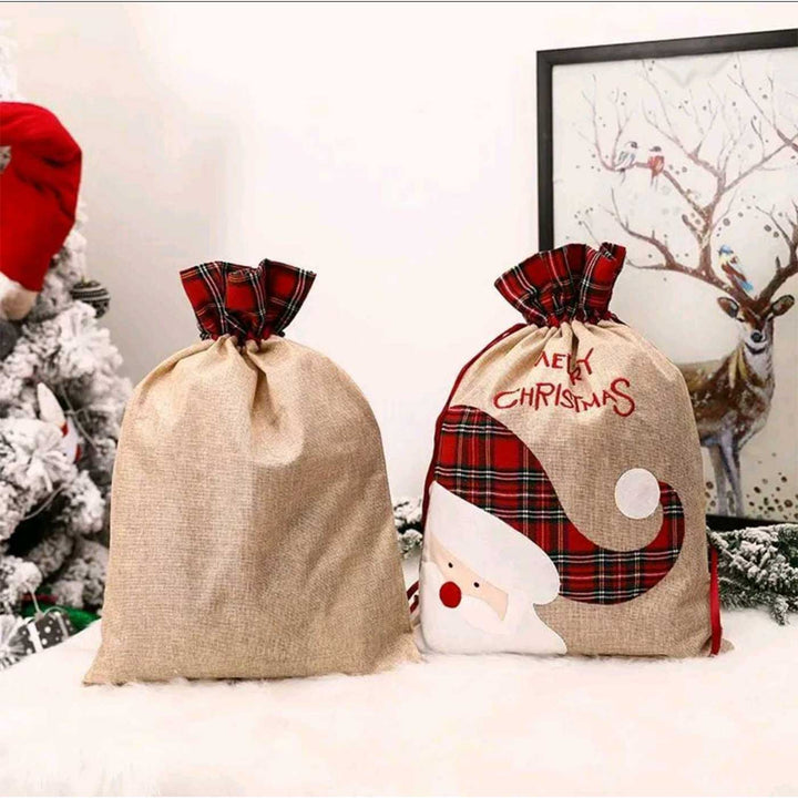 Personalized Burlap Holiday Reindeer Extra Large Linen Gift Sack | Xmas Gifting Ideas