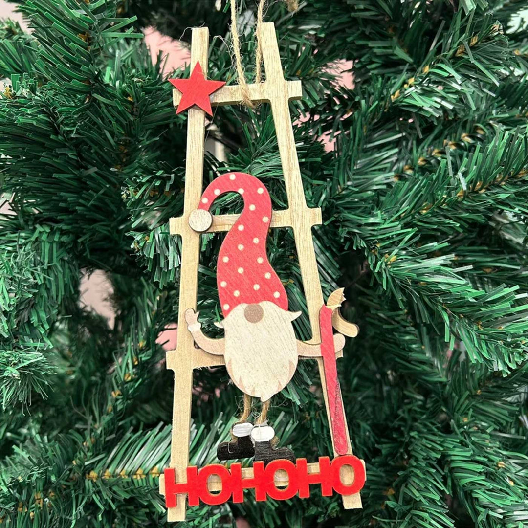 Handmade Ho Ho Ho Gnome Wooden Ornaments For Christmas Tree Decoration