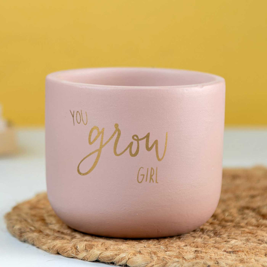 You Grow Girl Terracotta Planter