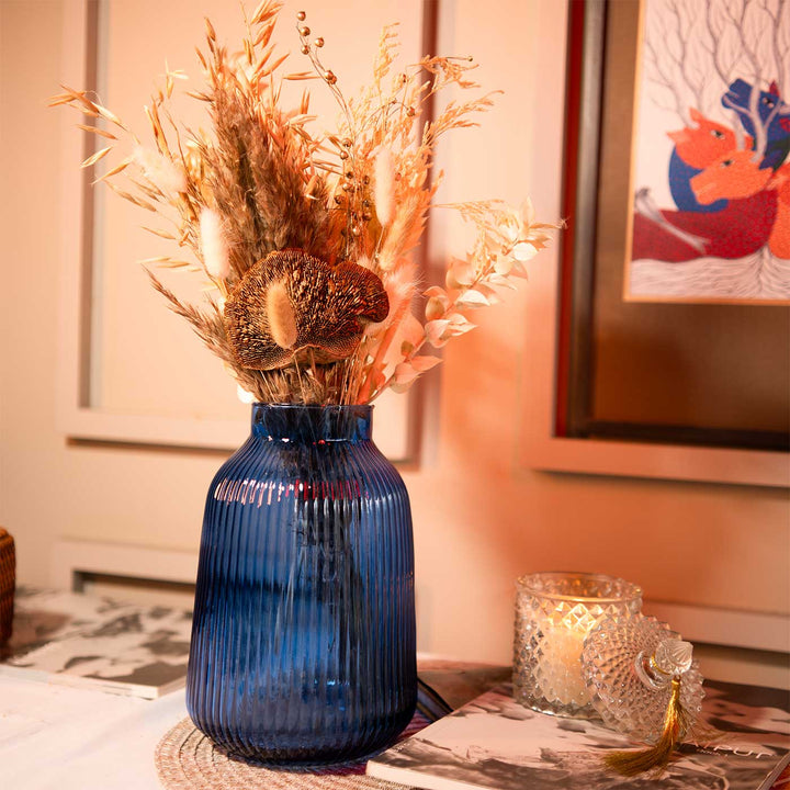 Blue Ocean Breeze Glass Vase