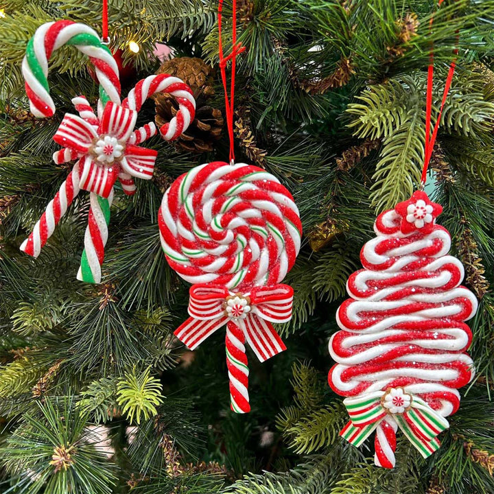 Handmade Candyland Delight Clay Ornaments For Christmas Tree Decoration | Set Of 3