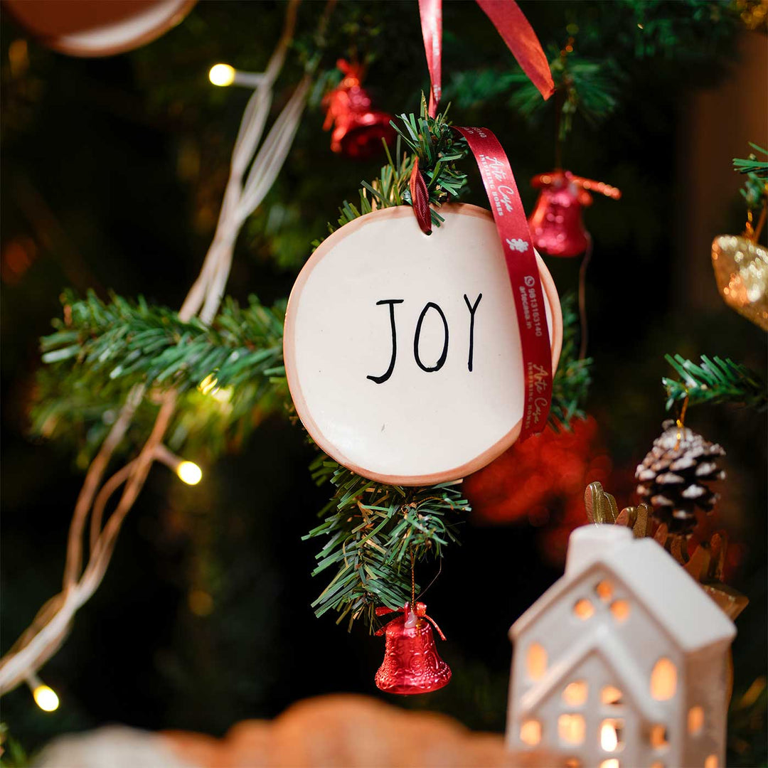 Joy Festive Ceramic Ornaments For Christmas Tree Decoration