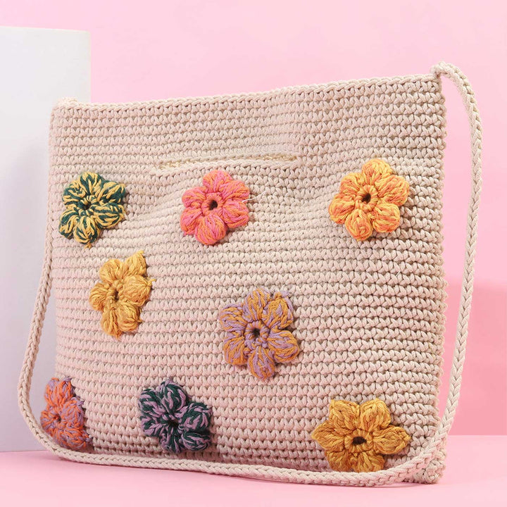 Handmade Crochet Floral La Sling Bag