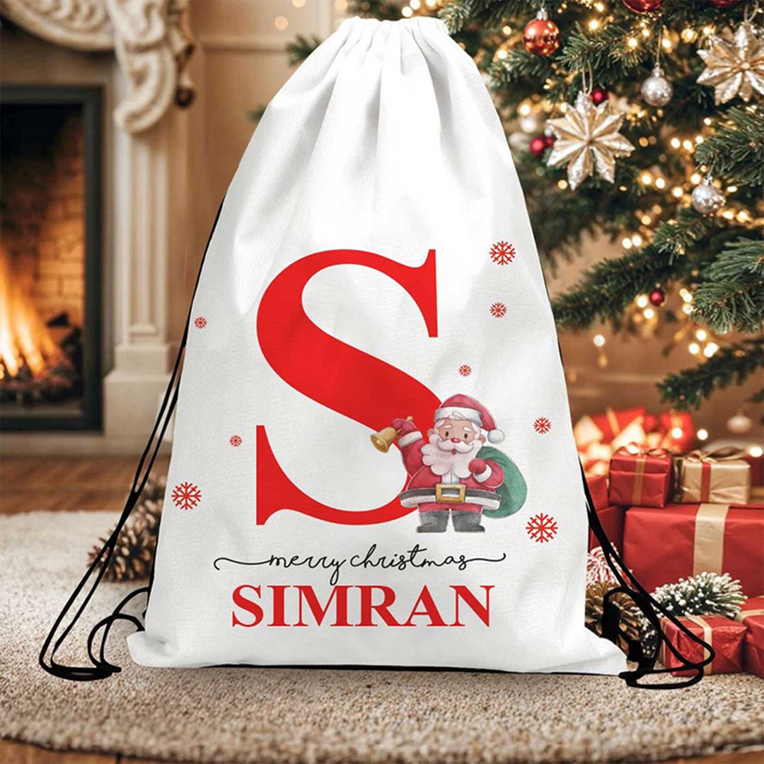 Personalized Monogram Printed Fabric Gift Sacks | Xmas Gifting Ideas