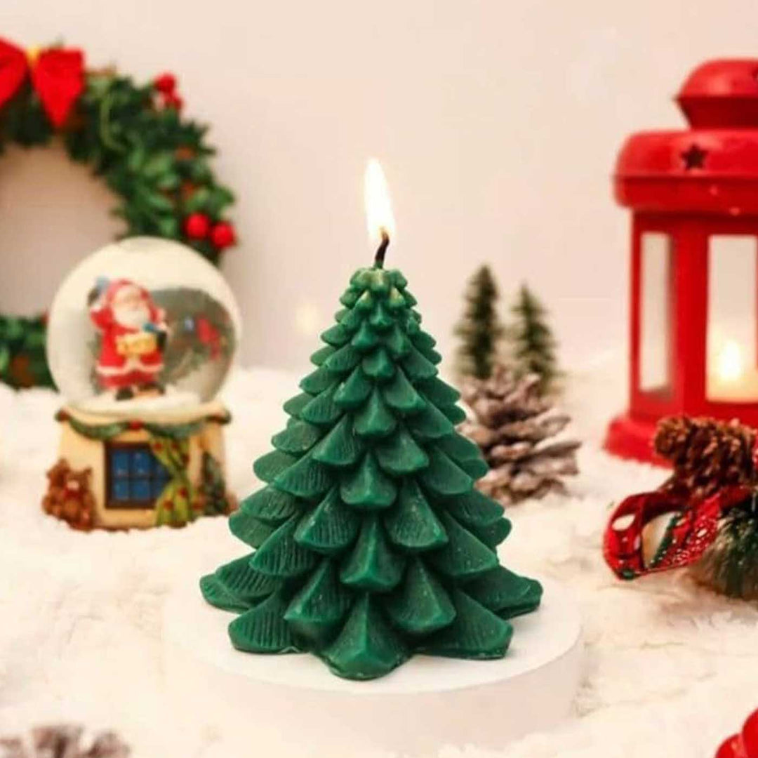 Handmade Xmas Tree Soy Wax Candle For Christmas Decoration