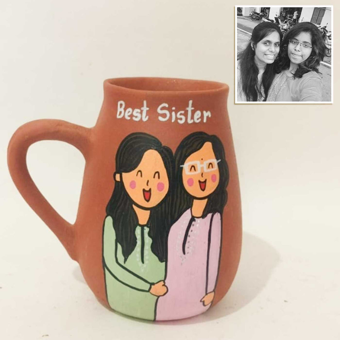 Personalised Terracotta Mugs with Photo Based Caricatures