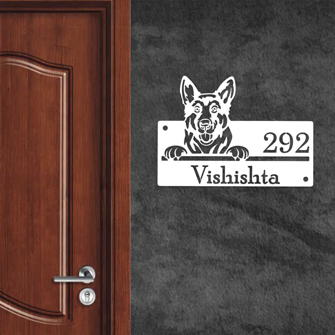 Personalized Weatherproof Artistic Dog Theme Metal Name Plate