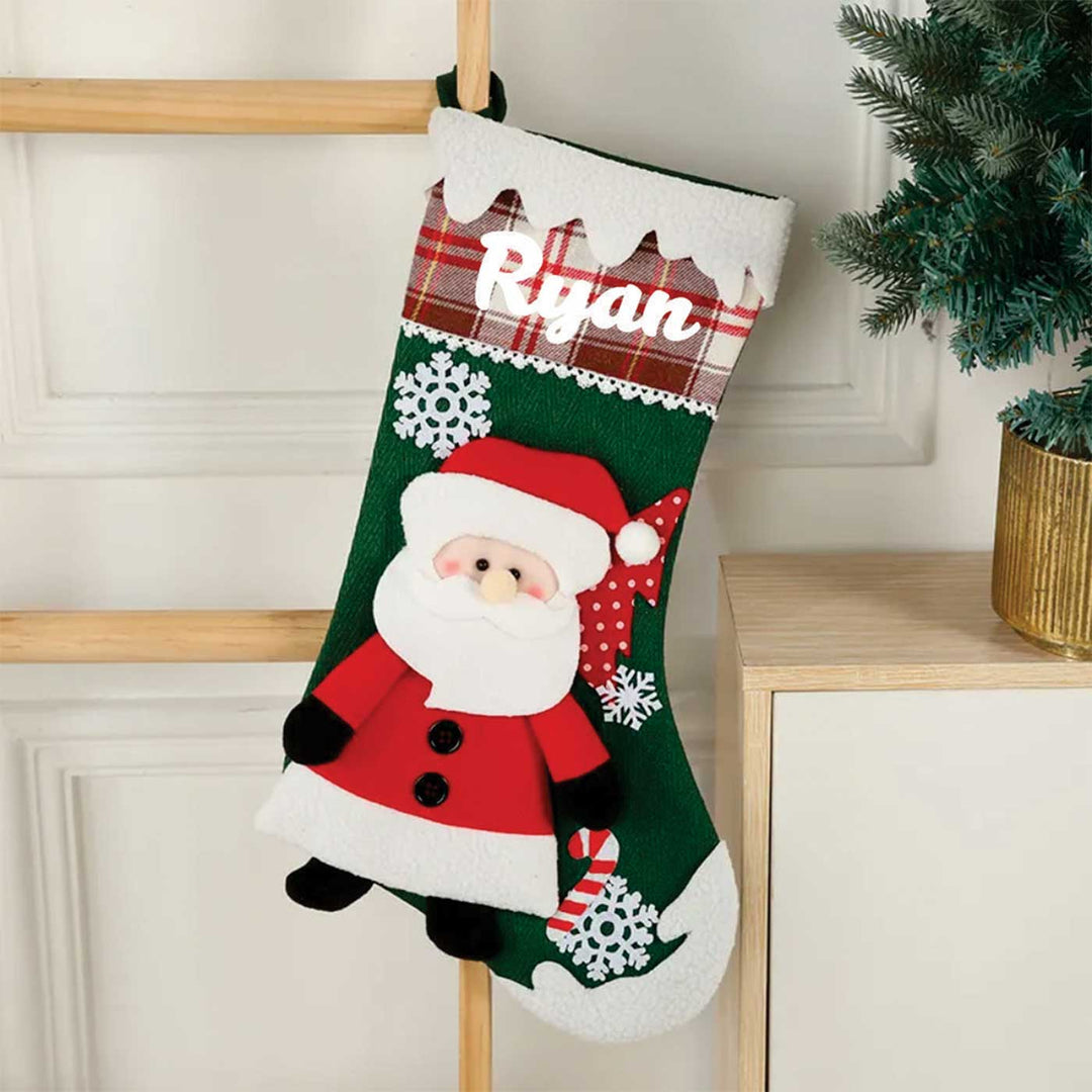 Personalized Snowflake Magic Cotton & Felt Stockings For Christmas Decoration