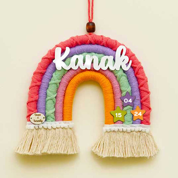 Macrame Rainbow Personalized Kids' Nameplate & Bunting Combo